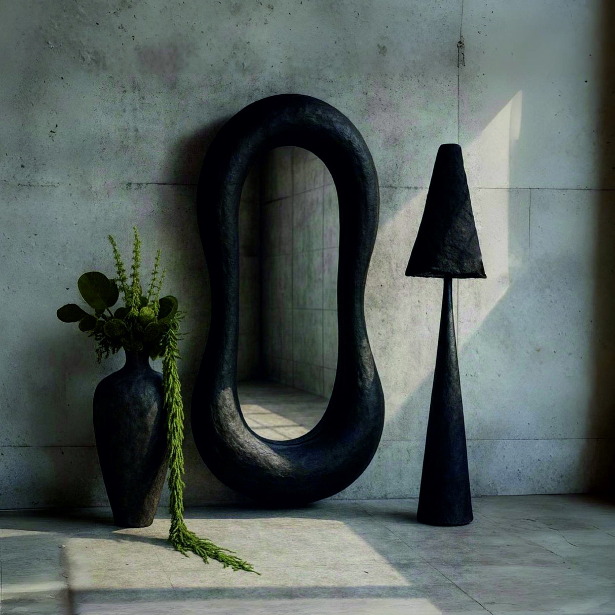 Jaz Mirror – Wabi-Sabi Inspired Full-Length Mirror with Organic Form and Natural Texture
