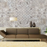 Gray Vintage Ethnic Pattern Wallpaper – Artistic Bohemian Wall Décor for Warm, Timeless Interiors