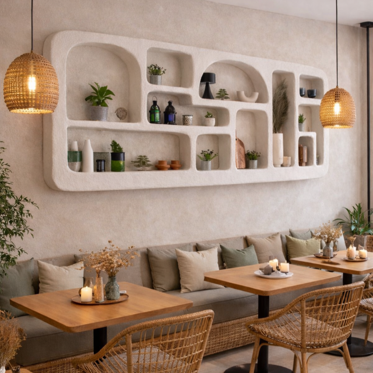 Voli Wall Mounted  Display Unit – Wabi-Sabi Inspired Sculptural Shelving with Organic Form and Natural Texture