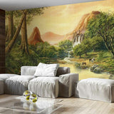Wild Horses By The Mountain River Wallpaper – Nature-Inspired Wall Décor For Serene, Timeless Interiors
