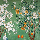 Verdant Garden Chinoiserie Wallpaper – Available in Printed and Embossed Versions for Elegant Interiors