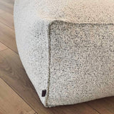Lune Pouf – Handmade Light Grey Ottoman with Textured Boucle Fabric Design