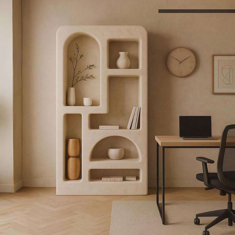 Kumo Display Unit – Wabi-Sabi Inspired Sculptural Shelving with Organic Form and Natural Texture