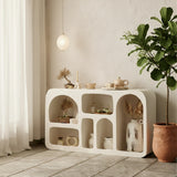 Aura Floor Display Unit – Wabi-Sabi Inspired Sculptural Shelving with Organic Form and Natural Texture