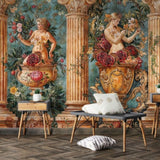 Baroque Muse Mural Wallpaper – Available in Printed and Embossed Versions for Grand Interiors