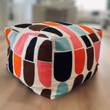 Capsula Pouf – Handmade Ottoman Seat with Marimekko Fabric Geometric Pattern