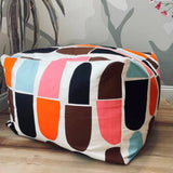 Capsula Pouf – Handmade Ottoman Seat with Marimekko Fabric Geometric Pattern