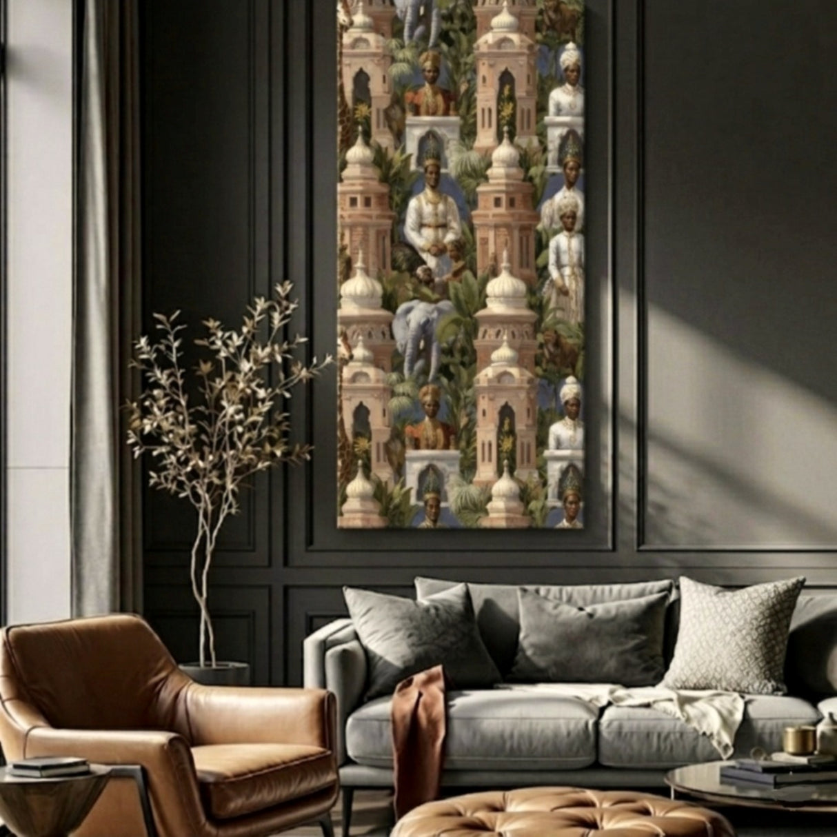 Majestic Empire - Luxury Frameless Printed Wallpaper Art Panel