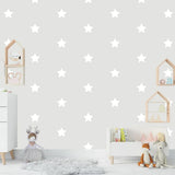 Papel pintado minimalista infantil de estrellas grises: decoración de pared moderna de inspiración celestial