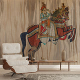 Decorated bohemian horses artistic wallpaper