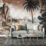 Papel pintado Ancient Riviera: mural arquitectónico pintado a mano para interiores clásicos