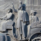 Mounted King In Riot Scene Wallpaper – Historic Bas-Relief Mural for Timeless Interiors