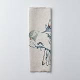 Enchanted Forest, Birds' Wings Hand Embroidered Linen Napkin Set Of Two – Elegant Table Linen Décor for Stylish Tables