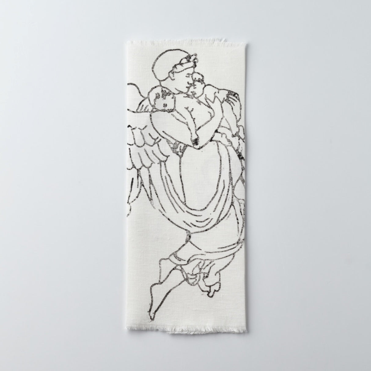 Relief "Pure" White Hand Embroidered Linen Napkin Set Of Two – Elegant Table Linen Décor for Stylish Tables