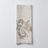 Relief "Mother" Hand Embroidered  Linen Napkin Set Of Two – Elegant Table Linen Décor for Stylish Tables