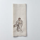Relief "Flute" Hand Embroidered Linen Napkin Set of Two – Elegant Table Linen Décor for Stylish Tables