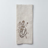 Relief "Harp" Hand Embroidered Linen Napkin Set Of Two – Elegant Table Linen Décor for Stylish Tables