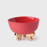 Lion Footed Bowl Set Of Four, Red, Blue, Green, White - Elegant Tableware With 24K Gold Details for Stylish Interiors