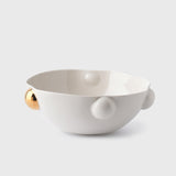 Cosmopolitan Porcelain Bowl White, 1000 ml – Elegant Home Décor With 24K Gold Details for Stylish Interiors