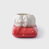 Sleeping Beauty Cup, 260ml & Pillow Set, Red - Elegant Tableware With 24K Gold Details for Stylish Interiors