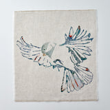 Enchanted Forest, Birds' Wings Hand Embroidered Linen Napkin Set Of Two – Elegant Table Linen Décor for Stylish Tables