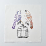 Enchanted Forest, Mua Mua Birds Hand Embroidered Linen Napkin Set Of Two – Elegant Table Linen Décor for Stylish Tables