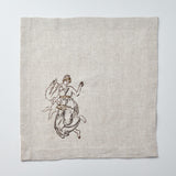 Relief "Harp" Hand Embroidered Linen Napkin Set Of Two – Elegant Table Linen Décor for Stylish Tables