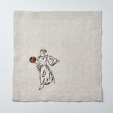 Relief "Singer" Hand Embroidered Linen Napkin Set Of Two – Elegant Table Linen Décor for Stylish Tables