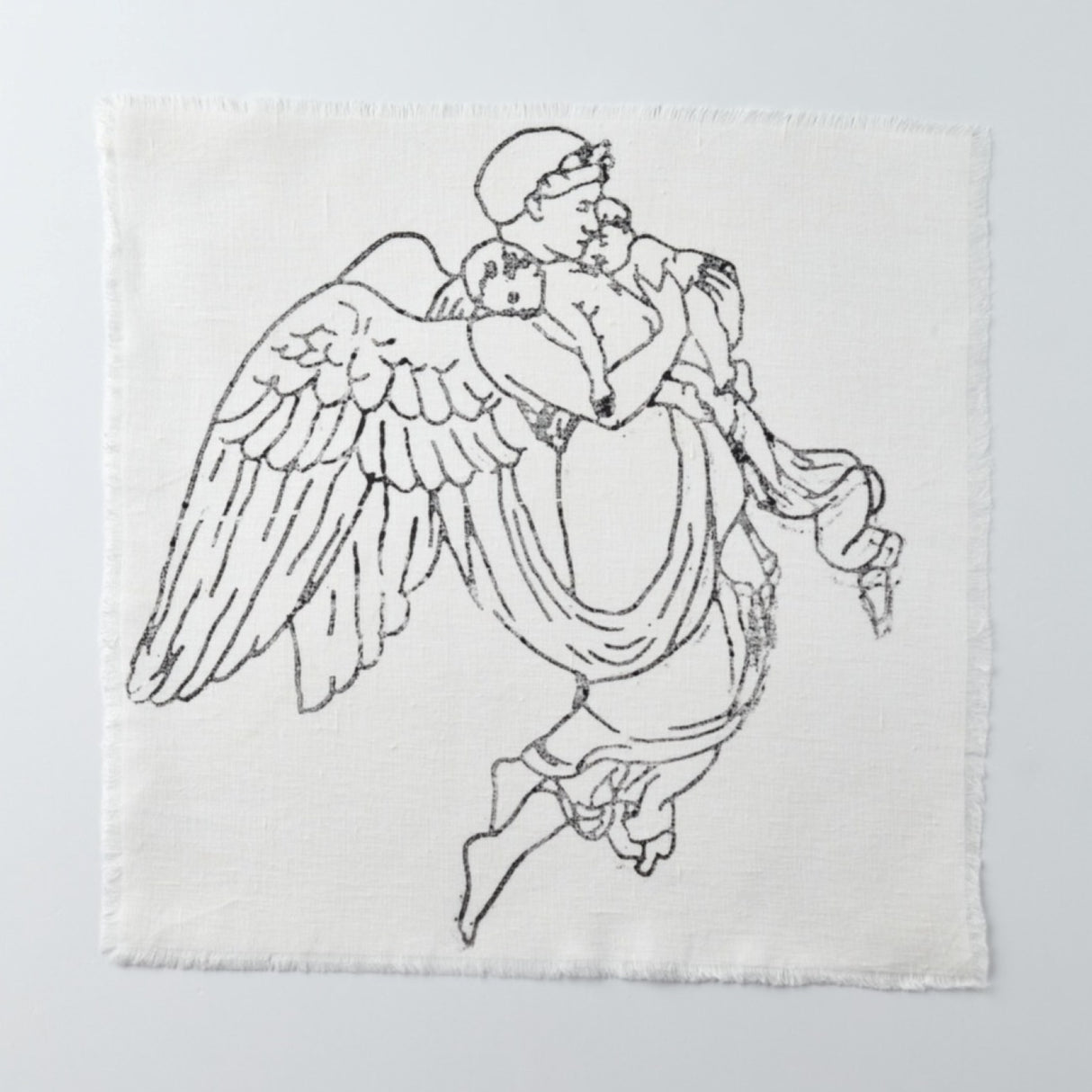 Relief "Pure" White Hand Embroidered Linen Napkin Set Of Two – Elegant Table Linen Décor for Stylish Tables