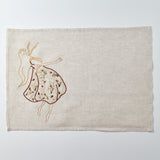 Sufi Beige Hand Embroidered Linen Placemat Set Of Two – Elegant Home Décor Accent for Stylish Interiors