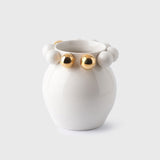 Jarrón Cosmos Gold Blanco - Vajilla elegante con detalles en oro de 24 quilates para mesas con estilo