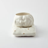 Sleeping Beauty Cup, 260ml & Pillow Set, White - Elegant Tableware With 24K Gold Details for Stylish Interiors