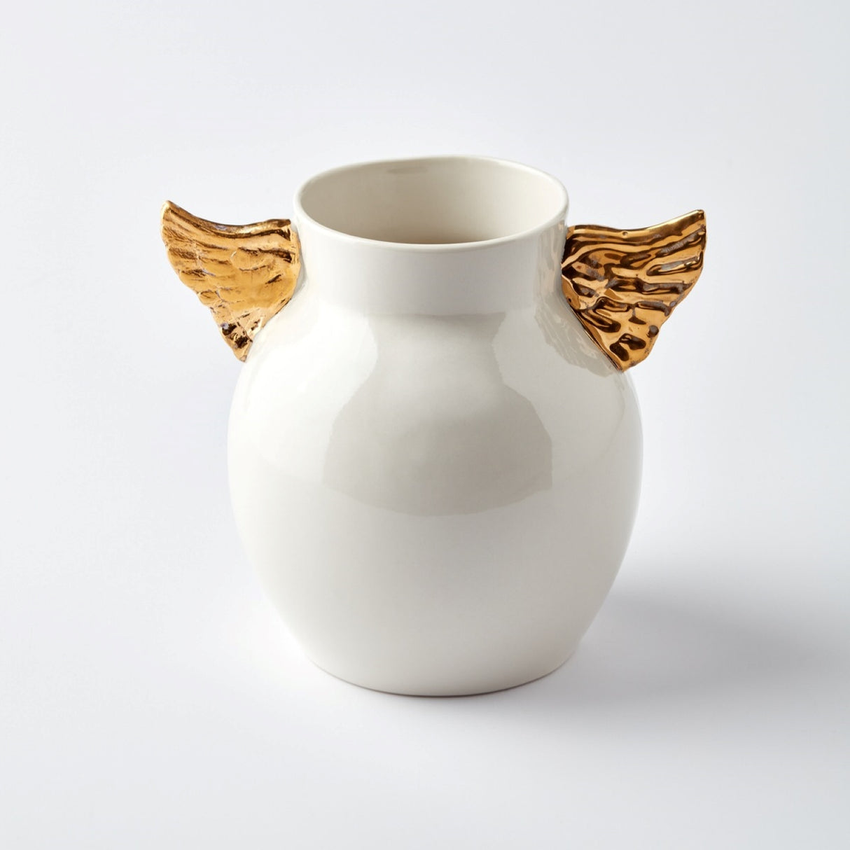 Gold Winged Porcelain Vase - Elegant Home Décor With 24K Gold Details for Stylish Tables
