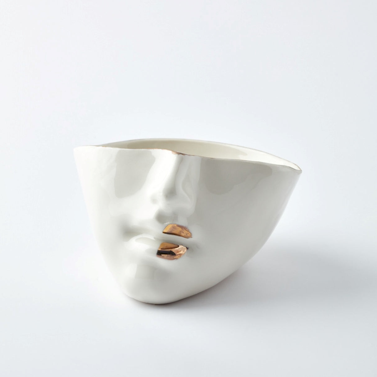 Cuenco de porcelana Infinity Woman: vajilla elegante con detalles en oro de 24 quilates para mesas con estilo