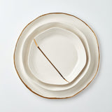 Nuaj 3-Piece Porcelain Dinnerware Set - Elegant Tableware With 24K Gold Details for Stylish Tables