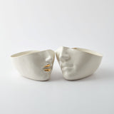 Cuenco de porcelana Infinity Woman: vajilla elegante con detalles en oro de 24 quilates para mesas con estilo