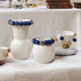 Cosmos Gold Bowl Blue, 2000 ml - Elegant Tableware With 24K Gold Details for Stylish Tables