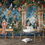 Mythic Garden Mural Wallpaper – Available in Printed and Embossed Versions for Sophisticated Interiors