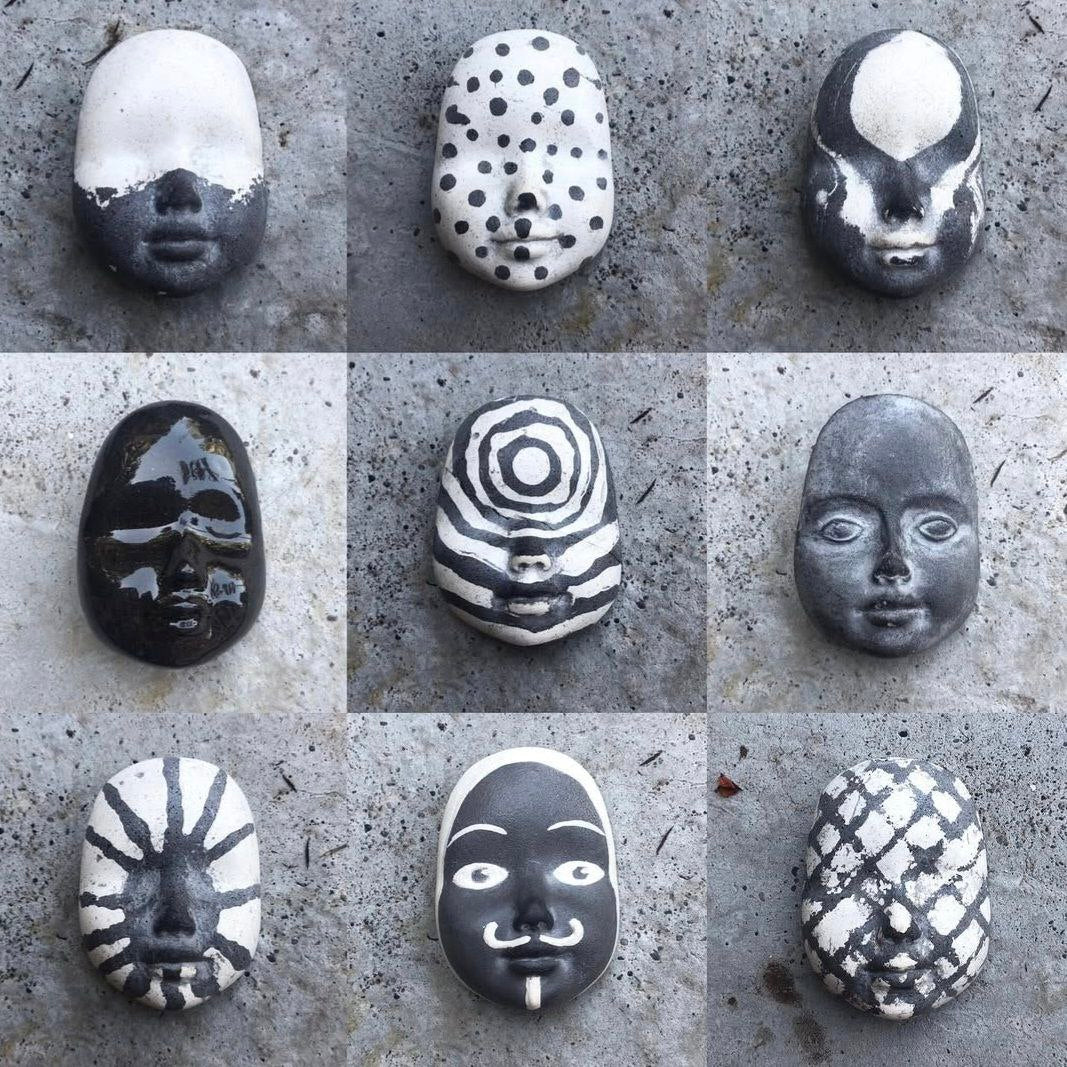 6 Piece Face Mask Set - Handmade Clay Face Mask Set – Unique Artistic Accessory