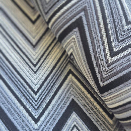 Ziggy W04 Monochrome Chevron Woven Fabric – 100% Polyester Upholstery & Curtain Material, Made in Turkey