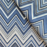 Ziggy W05 Mavi Chevron Dokuma Kumaş – %100 Polyester Döşemelik ve Perde Malzemesi, Türkiye'de Üretilmiştir