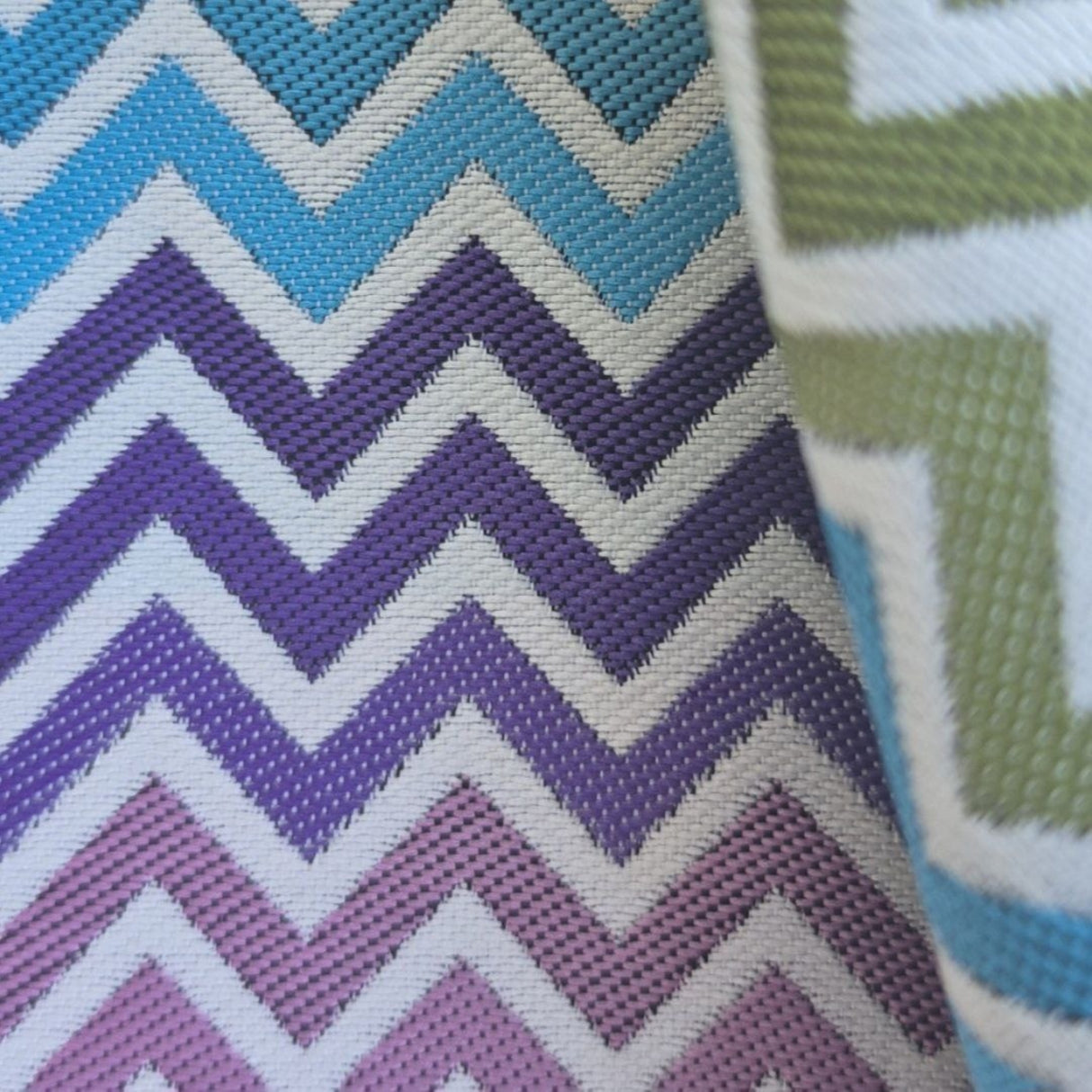 Ziggy W06 Tejido Chevron Multicolor - 100 % poliéster para tapicería y cortinas, fabricado en Turquía