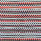 Tela de chenilla Ziggy C01 con diseño de chevrón multicolor: 100 % poliéster para tapicería y cortinas, fabricada en Turquía.