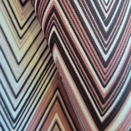Ziggy P13 Earthy Duotone Chevron Printed Fabric – 100% Polyester Upholstery Material, Made in Turkey