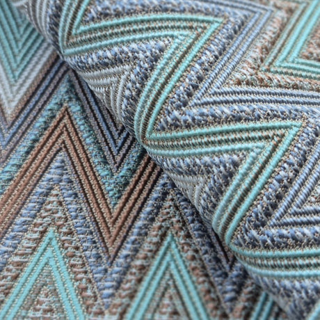 Ziggy W08 Multitone Muted Chevron Woven Fabric – 100% Polyester Upholstery & Curtain Material, Made in Turkey