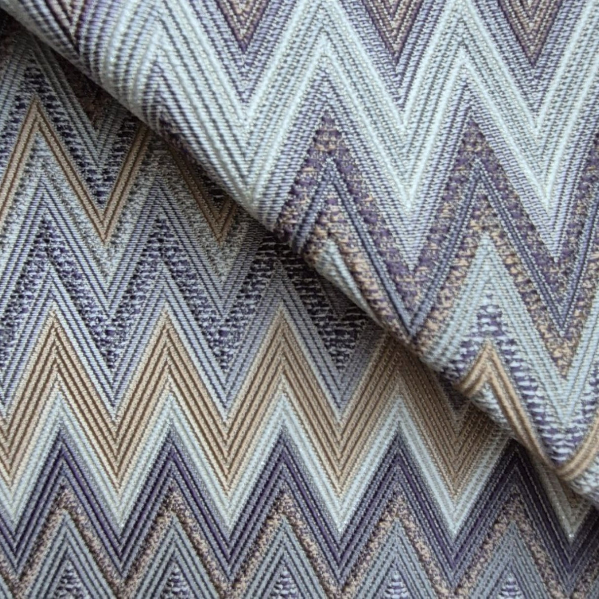 Ziggy W09 Multitone Muted Chevron Woven Fabric – 100% Polyester Upholstery & Curtain Material, Made in Turkey