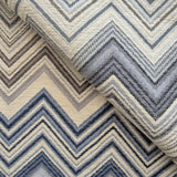 Tela de chenilla Ziggy C06B con diseño de chevron multicolor apagado: 100 % poliéster para tapicería y cortinas, fabricada en Turquía.