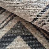 Tela de chenilla Ziggy C05F con diseño de chevrón monocromático: 100 % poliéster para tapicería y cortinas, fabricada en Turquía.