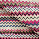 Tela de chenilla Ziggy C04 con diseño de chevrón multicolor: 100 % poliéster para tapicería y cortinas, fabricada en Turquía.