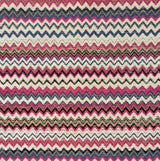 Tela de chenilla Ziggy C04 con diseño de chevrón multicolor: 100 % poliéster para tapicería y cortinas, fabricada en Turquía.
